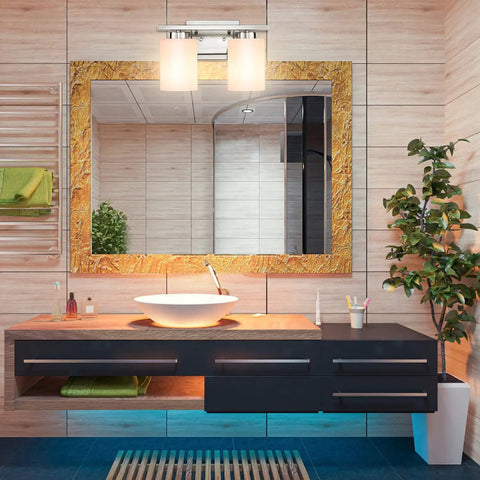 Two-Light Bathroom Vanity Fixture With Frosted Glass Shade, Sleek Brushed Nickel Wall Mount Vanity Light For Mirror