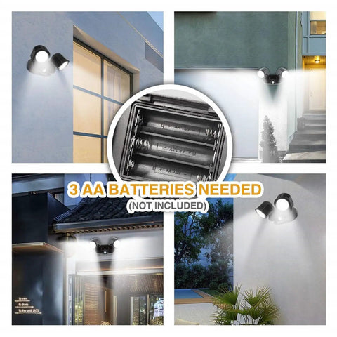 Super Bright Outdoor Motion Sensor Security Light Wireless COB Battery Powered IP44 Waterproof Adjustable Flood Light for Garage