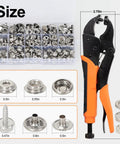Heavy Duty Snap Fastener Kit With Punch Plier And 280 Pcs 15mm Stainless Snaps Includes Screws Sockets Caps 40 Snap Sets For Boat Covers Tarps Canvas Leather Easy Install Tools In Clear Storage Box