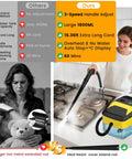 Upgraded Handheld Steam Cleaner 1.9Qt Big Tank Heats In Eight Seconds For Tile Floors Cars And Grout With 18 Pieces Of Accessories For Deep Clean Home Auto Detailing Safe No Burn Touch comparing features with other steam cleaners.