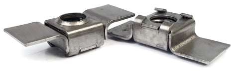 Top Shelf Plain Steel Retainer Weld Nuts 1/2-13 Thread Pack Of 10 showing a close-up view of free floating bridge design.