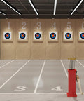 Indoor range with multiple targets, Archery Target Paper Pack Pro Grade For Practice Sesh And Hunting, 16x16 Inch Target Faces With 10 Ring Scoring