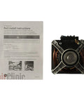 Dryer Drive Motor Kit WE17X22217 With Wiring Harness And Install Guide next to installation instructions