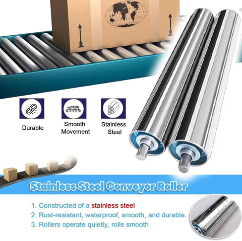 Heavy Duty Zinc Plated Steel Conveyor Rollers 2 Pack 2 Inch Diameter 50mm Built For Lawn Mowers And Gear Tough As Nails Reliable Performance