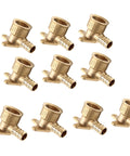Ten Pack PEX Drop Ear Elbow Brass Crimp Fitting One Half Inch Female NPT Heavy Duty Lead Free Brass Hot Forged For Rugged Pipe