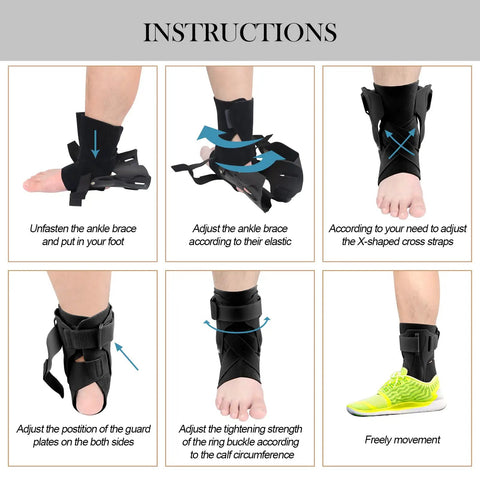 Steps to wear Ankle Support Brace For Sprains And Recovery For Men And Women Breathable Neoprene Ankle Wrap Adjustable XL Size