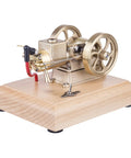 Dope Little 1.6cc Metal Adjustable Speed Micro Horizontal Water Cooled 4-Stroke Gasoline Engine With Wooden Base for STEM Education and Science Demos Today on wood base