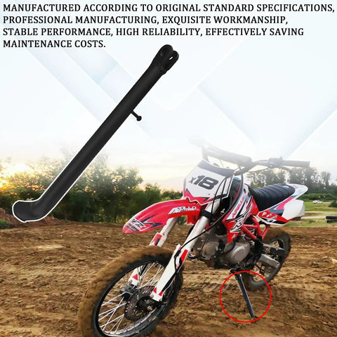 Stainless Steel Dirt Bike Stand With Spring, Motorcycle Side Kickstand For Dirt Pit Bikes, Mini Bike Accessories, installed on bike