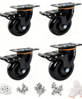 Built Tough 4 Inch Industrial Swivel Caster Wheels With Slam Lock Brakes Set Of 4 for heavy duty furniture and shop carts.