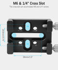 Telescope Dovetail Saddle Clamp Mount Base for Vixen Style Dovetail Plate with M6 and 1 Quarter Inch Slots, top view