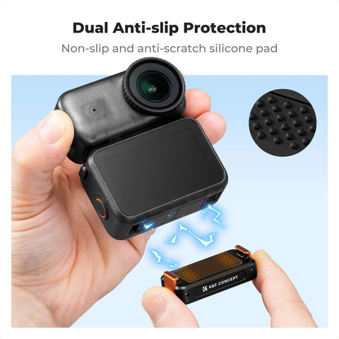 Person holding Magnetic Quick Release Mount For DJI Osmo Action 6 And Osmo Nano Aluminum Alloy Bracket Extension Base
