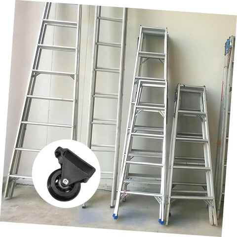 Retractable Caster Wheels For Heavy Duty Telescopic Ladders Machined From Solid Aluminum Alloy Ensuring Smooth Rollin Glide And Zero Sweat Assembly To Level Up Your Extension Ladder Setup