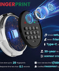 Biometric keypad of 5.5 Cubic Feet Biometric Fireproof Safe For Home With Keypad And Dual Alarms Beefy Waterproof Heavy Duty Safe Box