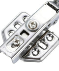 Close-up of Stainless Steel Soft Close Cabinet Hinges For Kitchen And Home, Slow Closing Overlay Hinges, Quiet Door Hardware With Invisible Mount