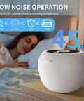 Ultrasonic Retainer Cleaner Machine With 45KHz Cleaning Power For Dentures, Aligners, Mouth Guards, Night Guards, Toothbrush Heads And Jewelry, Four Cleaning Modes, Digital Timer, 200ml Capacity, White showing 45dB low noise operation