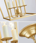 Close-up of Vintage Lantern Pendant Light 4 Light Chandelier in gold with E12 base and 40W max for Kitchen Island Entryway Dining Room Hallway Bar Cafe