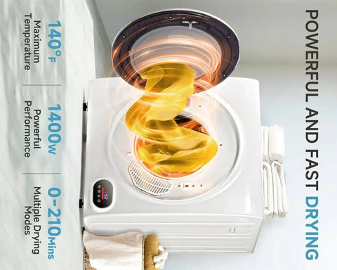 Heavy Duty Electric Washer Dryer Combo 2 In 1 Boasting Whisper Quiet Dry Mode And Bulletproof Leak Seal To Make Your Weekly Laundry Hustle Feel Like A Breeze In Modern Green showing drying performance with bright fabrics.