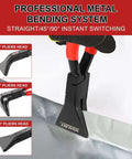 Sheet Metal Bending Pliers Set, 3-Piece Straight 45 Degree 90 Degree Hand Seamer, heat-treated carbon steel, showing jaw angles.
