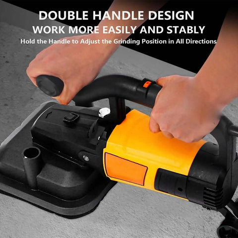 Heavy Duty 4 Head Concrete Floor Grinder With Four Diamond Wheels And Six Speed Controls For Fast Track Polishing and Big League Industrial Site Cleanup with double handle design.