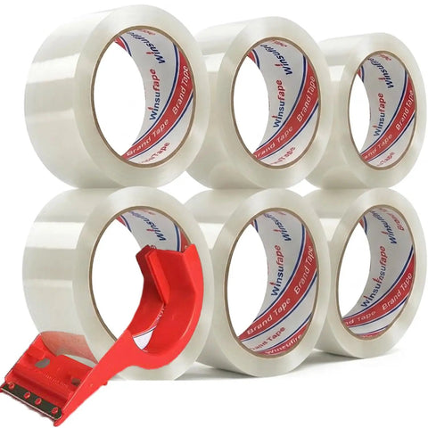 Heavy Duty Packing Tape For Shipping And Moving, 1.88 Inch Wide By 65 Yards Per Roll, 6 Pack Clear Scotch Packaging Tape With Dispenser