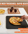 Heavy Duty Pizza Steel Plate For Oven And Grill 16 By 14.5 By Three Eighths Inch Carbon Steel Preseasoned with pizza