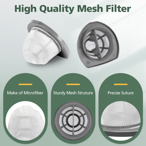 High quality mesh filters from 6 Pack Replacement Vacuum Filter Set for Easy Fit Featherweight Stick Lightweight Bagless Vacuum Cleaner 2033 Series Fit 20331 20333 20334 20336 20339 2033M Mesh And Foam Filters Replace No 1611508