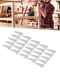 200 Pcs Self Tapping Screws Kit 304 Stainless Steel Cross Self Drilling Screws for wood, metal, and plastic with woodwork in background.