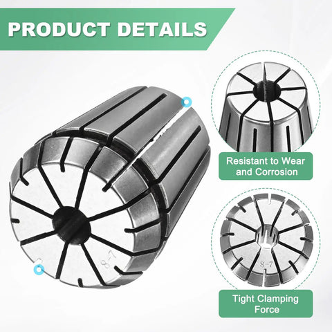 ER32 Spring Collet Chuck For CNC Milling And Lathe Tools, 8mm Clamping Diameter, 40Cr Steel, wear resistant, tight clamping
