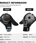 Front and back view of 7 Speed Bike Shifter Right Handle Trigger For Mountain City Road Folding Bikes SL TX30 7R Thumb Shift Lever