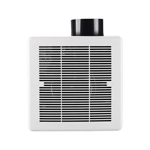 Quiet 110 CFM Ceiling Bathroom Exhaust Fan With One Point Five Sones Noise Level No Attic Access Needed Hassle Free Install White Grille