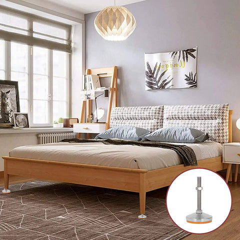 Level Up Your Setup With These Heavy Swivel Leveling Feet 2 Pack Featuring Sturdy Carbon Steel Nuts M16 Thread And Flexible TPU Rubber Non Slip Pads For Tables Shelves Workbench No More Wobbles, adjustable leveling feet under a bed.