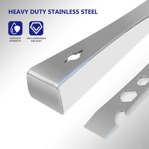 Two Piece Stainless Steel Pry Bar Set Built Tough For Demolition Includes Flat Pry Bar Nine And A Half Inches Long And Mini Crowbar