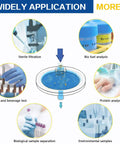 Diagram of Hydrophobic PTFE Syringe Filters, 25mm Diameter, 0.45 Micron Pore used in various lab applications.