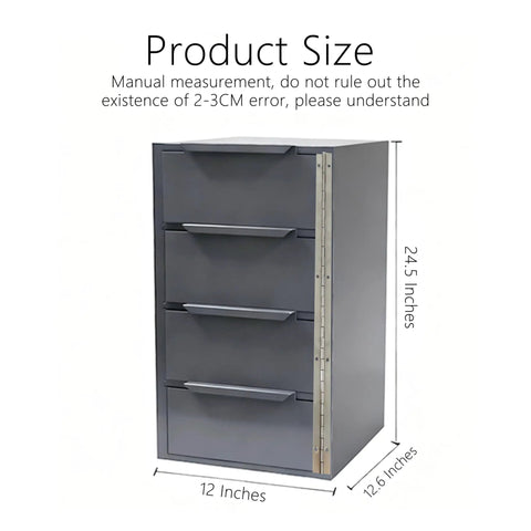 Gray Tool Box Side Cabinet With Lock, welded steel storage cabinet for garage or workshop, heavy duty metal organizer, 12.6x12.1x24.5 in