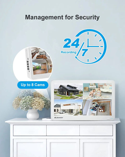 4K 8 Channel POE NVR With 12 Inch Screen And Local HDMI Output For 8MP And 4K IP Cameras Supports Up To Eight 8MP Or 4K Cameras display