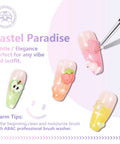 Pastel Shimmer Solid Gel Nail Polish Set With 24 Color Ombre Kit And Pro Nail Art Brush Hema Free Soak Off Gel System close-up