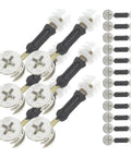 30 Sets Cam Lock Fittings Kit For Wardrobe And Drawer With M6 Cam Screws And Nuts, Zinc Alloy And Plastic Construction shown close-up