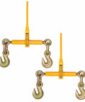 Heavy Duty Ratchet Binder For One Half To Five Eighths Inch Chain Two Pack With 18,100 LBS Working Load, Yellow Zinc Finish