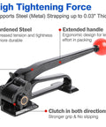 Pro Grade 3 In 1 Steel Banding Strapping Kit With Rock Solid Tensioner And No Fuss Metal Sealer Crimper for steel strapping tool