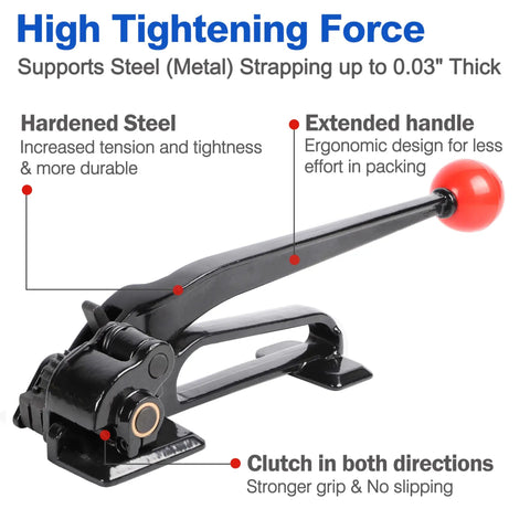 Pro Grade 3 In 1 Steel Banding Strapping Kit With Rock Solid Tensioner And No Fuss Metal Sealer Crimper for steel strapping tool