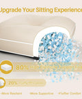 Cutaway view of beige Thick Memory Foam Rocking Chair Cushions Set With Non Slip Ties For Indoor Outdoor, showing foam layers