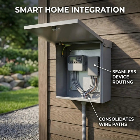 Built Tough Heavy Duty Galvanized Steel Electrical Junction Box Nema 3r Outdoor Enclosure 10 By 8 By 6 Inch with Keyed Lock for network protection.