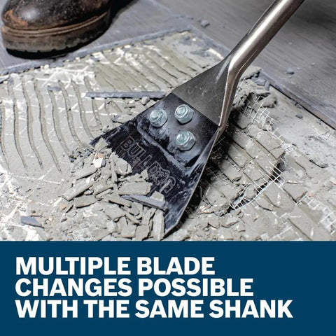 5 Inch Wide Floor Scraper Replacement Kit For SDS Plus Bulldog Tools with steel blade removing mortar on floor
