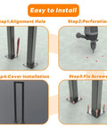 Installation steps for Rock Solid U Shaped Staircase Handrail Built Tough Floor Mounted Wrought Iron Railing with easy instructions.