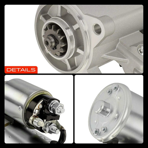 Close-up of Ford Starter Motor Compatible With F150 F250 F350 Super Duty Beefed Up 1999 To 2013 12V CW 12T design details