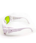 Pro Level Rugged Laser Safety Goggles With Universal EP Replacement Lenses For UV And Fiber Laser Protection slick design from the side.