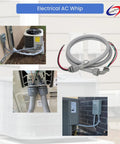 Pro Level Electric AC Whip Assembly With 3/4 Inch By 6 Foot Liquid Tight Flexible Conduit And 8 Gauge THHN Wire, arranged around A/C units.
