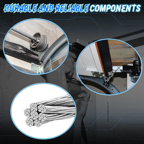 Garage Door Parts Installation Bundle Kit For 16 By 7 Feet Overhead Doors With brackets cables hinges rollers screws bearings and bolts