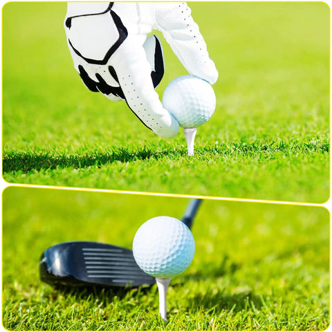 One Thousand Bulk Golf Tees Three And One Quarter Inch Wooden Bamboo Tees White For Practice And Training in use on a golf course