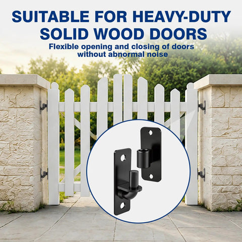 Beefy 6mm Steel Heavy Duty Gate Hinges Two-Pack displayed on outdoor wood gate
